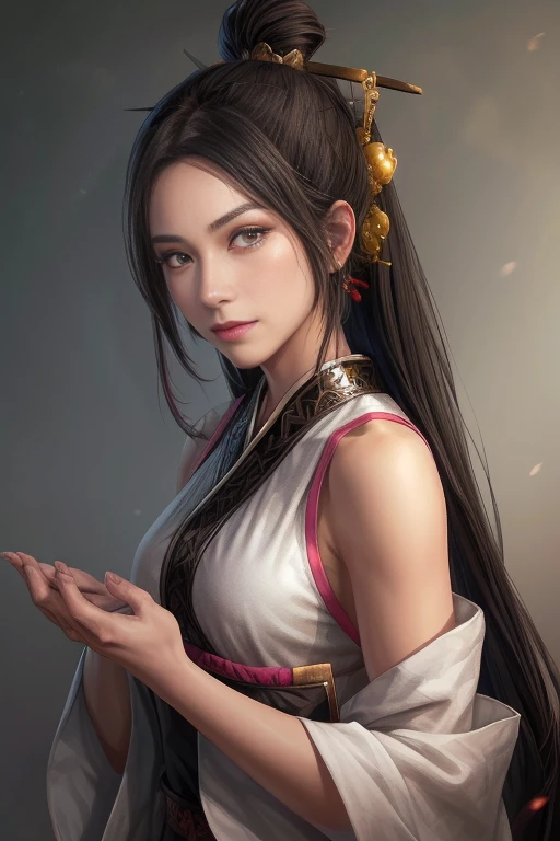 1 girl in, meme, fine eyes, look at the audience,  Incredibly Long Hair , black hair, 
Upper body, chinese clothes, Hanfu, , cleavage,( Open your clothes :1.4), Magical face, wearing cosmetics 、 Red Clothes,（Watercolor Painting）