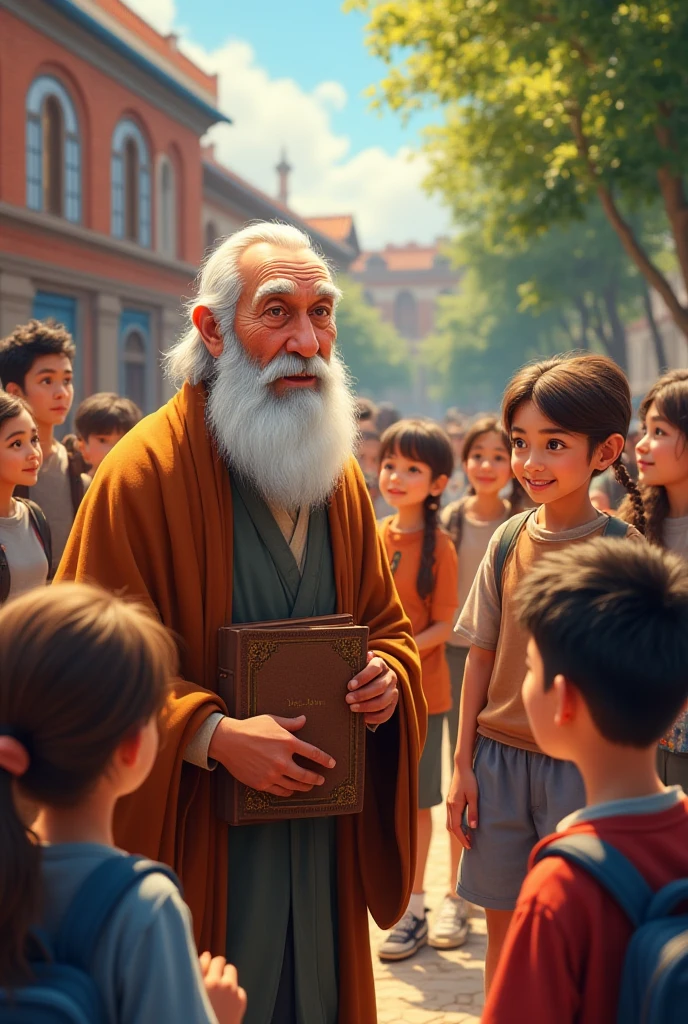 A oldest man come to school animation videos generate 