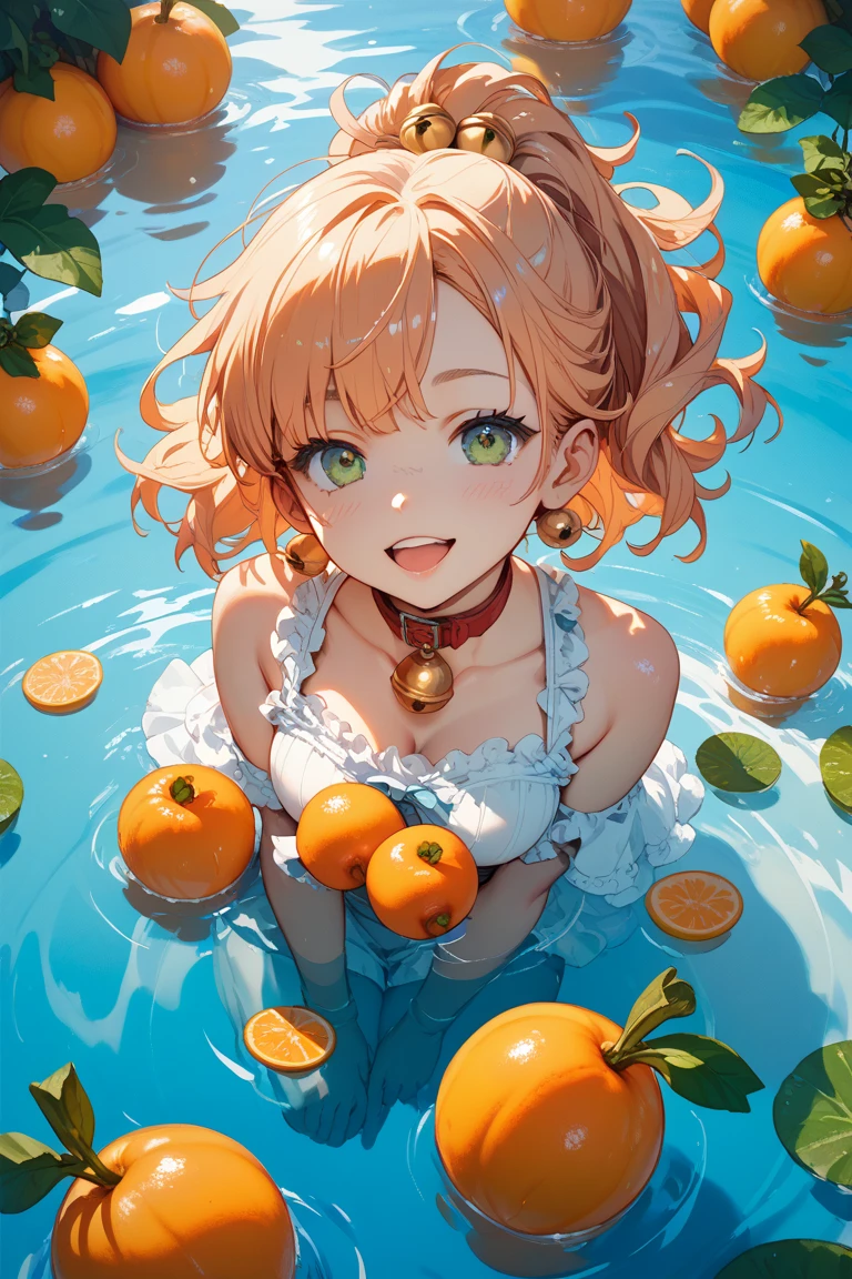 Rabbit, in fruit sangria, drowning in fruit sangria, girl in sangria, girl in a jar, pigtails, small, nipple seal, huge thighs, thick eyebrows, thin waist, female brat, beautiful blonde, braid, underwater, (masterpiece), ((highest quality)), (super detailed), girl, (beautiful eyes)), beautiful detailed eyes, clean and detailed face, five fingers, textile shading, perfect anatomy,