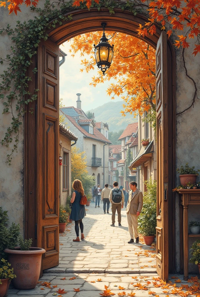 a beautiful  painting on rectangular breaker board that upgrade house, look classy and elegant on the enterance. something like town, street or any place or season