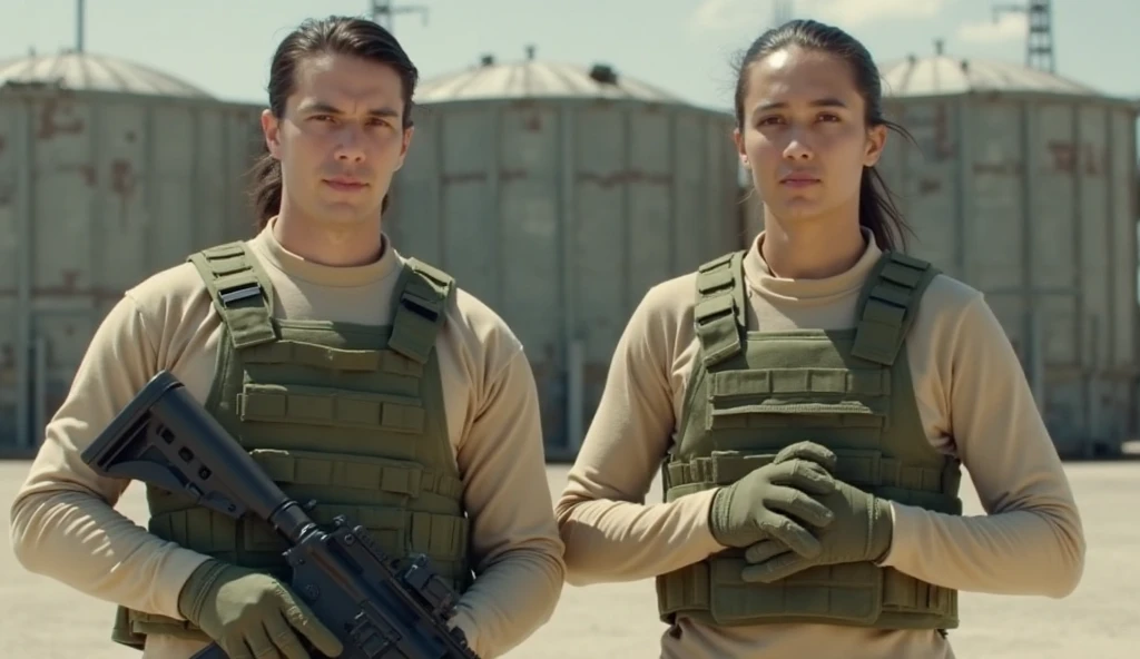 Soldados americanos，Basta vestir um novo uniforme corporal，Segurando uma espingarda AA12，Destino Zumbi，Ainda havia sangue em suas roupas。Flowing wild hair, Tiger tattoo on arm, seios grandes, detalhes intrincados, 8K resolution（Consulte o Vale dos Mortos 2，Cabo Garcia）