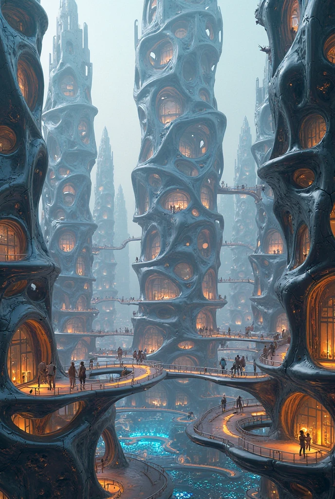 

Imagine: A futuristic city with molecule-shaped buildings.
TEXT: “Welcome to Molécula City, where everything is held together by... links!”


