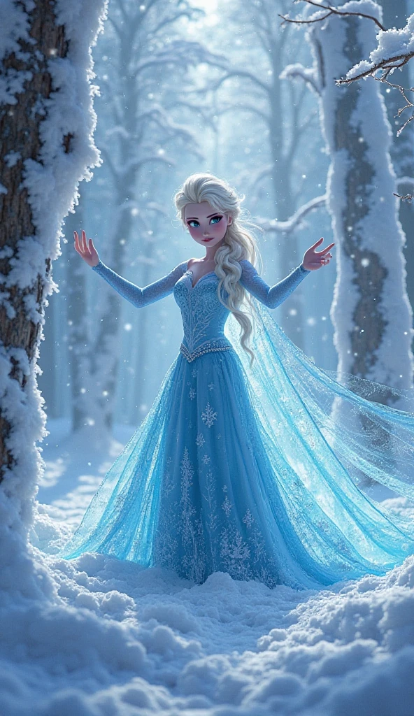 A double digital Frozen-themed birthday invitation with nothing written on it