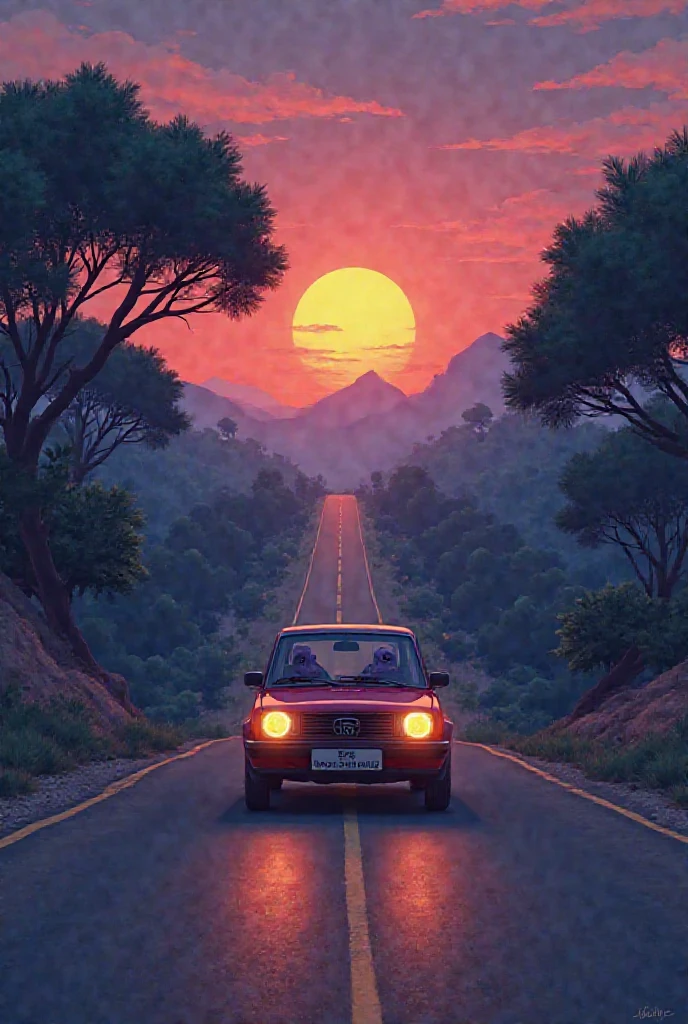 Claro! Here is a descriptive script for your animation, with details that an animation AI can understand:

---

**Title: "The Magic Dust Repair"**

**Cena 1:  straight road**

- **Ambiente:** A straight and deserted road, surrounded by trees and mountains in the background. The sky is clear, but as the sun begins to set, shades of orange and purple start to appear.
  
- **main character:** Um homem (describe features, como cabelo, outfit and facial expression) drives your car (to describe the model and color of the car) in a relaxed manner.

- **action:** The car starts to emit smoke. The man looks at the panel and sees lights flashing, indicating mechanical problems. Your expression changes from relaxation for concern.

**Cena 2: The Car Fight**

- **action:** The car starts to fail, making strange noises. The man tries to accelerate, but the car continues to lose strength. He sees a mechanical workshop in the distance.

- **Detalhe:** The workshop has an old appearance and an illuminated sign that reads "The Octopus Workshop".

**Cena 3: Arrival at the Workshop**

- **action:** With the car's last strength, Can you reach the workshop. The man leaves the car with a relieved, But still worried.

**Cena 4: The Octopus Emerges**

- **Ambiente:** The workshop is dark and full of tools hanging on the walls. There's a smell of oil and metal.

- **action:** De repente, from the shadows a purple octopus emerges with an initially threatening expression. He has large eyes and tentacles that move dramatically.

- **Man's Reaction:** He takes a step back, assustado, sooner Notice that the octopus is holding screwdrivers and workshop tools.

**Cena 5: Car Repair**

- **action:** The octopus approaches the car with confidence. It starts working quickly, using your unique abilities to repair the engine. The tentacles move deftly between the car parts.

- ** Visual details :** Close-ups show the tools being used with precision. The man watches with admiration as the octopus works.

**Cena 6: Termination of the Service**

- **action:** After a few moments, the octopus finishes the repair and gives a positive signal For man. The car seems ready to return to the road.

**Cena 7: Departure at Sunset**

- **Ambiente:** The sky is now filled with vibrant sunset colors. The man gets in the car again with a smile on his face.

- **action:** He starts the engine and hears the soft sound of the vehicle working perfectly. He speeds up the road as the sun sets behind him.

**Cena 8: looking in the rearview mirror**

- **action:** while driving , he looks through the rearview mirror and sees the octopus waving at him along with a mermaid sitting on a rock near the side of the road. The mermaid smiles and wave your hand.

- ** Visual details :** The mermaid has long, shiny hair in shades of blue and green, reflecting the sunset light. The octopus also smiles, showing that he is friendly.

**Cena 9: Fim**

- **Ambiente:** The scene ends with a panoramic view of the road while the car Move away, leaving behind the magic workshop and new friends.

---

