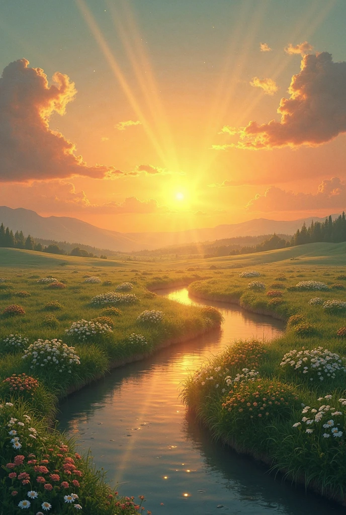A beautiful, symbolic digital artwork depicting a sunrise over a vast, peaceful landscape. The sun rises slowly, casting warm golden light over the world, symbolizing a new day full of possibilities. The landscape is filled with elements of growth and progress: a path winding through lush green fields, blooming flowers, and a calm river flowing ahead. Each element represents the journey of self-improvement and the opportunity for growth. In the sky above, faint rays of light break through the clouds, symbolizing the idea that each day brings a new chance to become better. The atmosphere is serene and hopeful, with a high contrast between the warmth of the sunlight and the calmness of the landscape. No people included, high-resolution, peaceful, and emotionally inspiring.
The photo was taken with a Canon EOS Rebel T7i DSLR camera using a 50mm f/1.8 lens at a shutter speed of 1/200th of a second on Fujifilm Superia X-TRA 400 film