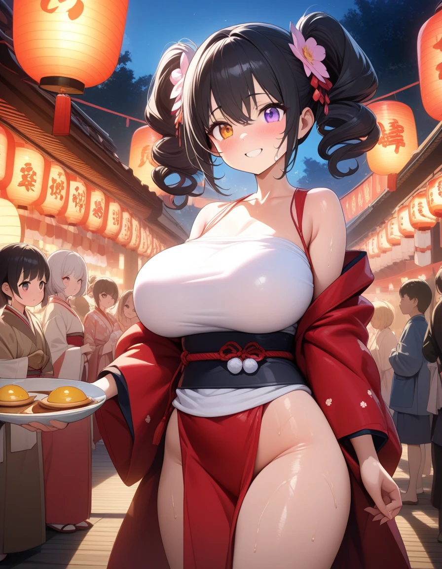 score_9,score_8_up,score_7_up BREAK 1 Japanese mature women、、水Dharma、Loincloth、kimono、Dharma、Tied shirt、headband、show、clavicle、belly button、Big Breasts、Expand your chest、between legs、charm、festival、夏festival、胸show、Bandeau、Skin dents、Between the labia、From the back、Butt、