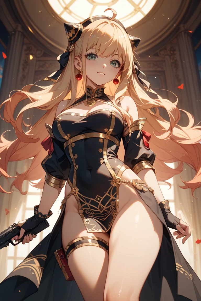 best qualityer,tmasterpiece,Ultimate resolution,downy,Extremely colorful,Colorful,western regions,Dancer,(Kneeling pose)Oral sex,blond hairbl,Bikini costumes,Exotic,huge tit,Crop topping,short skirt,Black socks,heeled sandals,veils,Normal posture