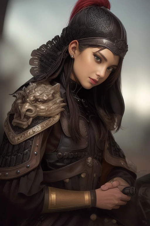 (Surreal), (photo), (Improved Resolution), (8k), (very detailed), (Best photo), (Beautiful and delicate eyes), (Armor), (great detail), (excellent work ), (  Wallpapers), (fine face), alone, 1 girl, look at the audience,   small details , fine face, In the dark, Dark shadow, Discreet Key,  pure erotic face, Ace _ version 1 ,  smilelong hair , Black veil, straight hair  , 46 Horseshoe Points