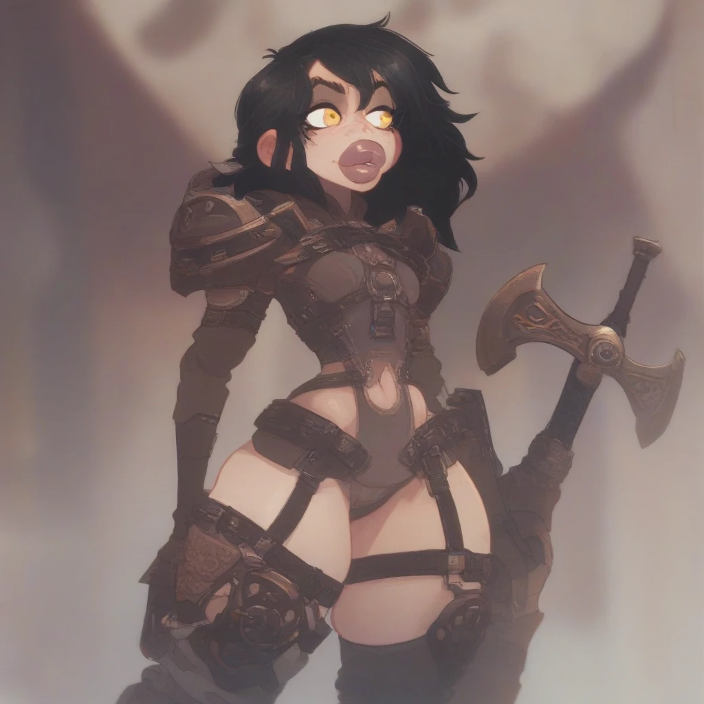 demon girl, Peta Jensen, big red ram horns, ponytails, slender body (Ideal Anatomy), (athletic body), (muscular body), (large naked breasts, standing nipples), (hooves), (legs covered with fur), woolly legs like a goat's, red skin, mesh sexy costume, Inferno, sits on a throne of skulls, thick pubic hair, Big Red Wings, collar with spikes, battle scythe in hand, tail at the back, I'm looking at the viewer, dissolute, lustful, whore, (Medium full-frame photography), Ruins of the ancient city, (black hair), brown skin, arab culture, lie skulls