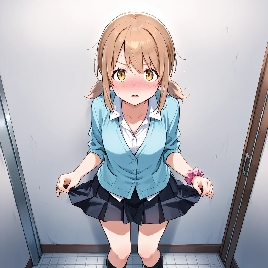 Undressing, panties, {take off skirt}, ,score_9, score_8_up - SeaArt AI