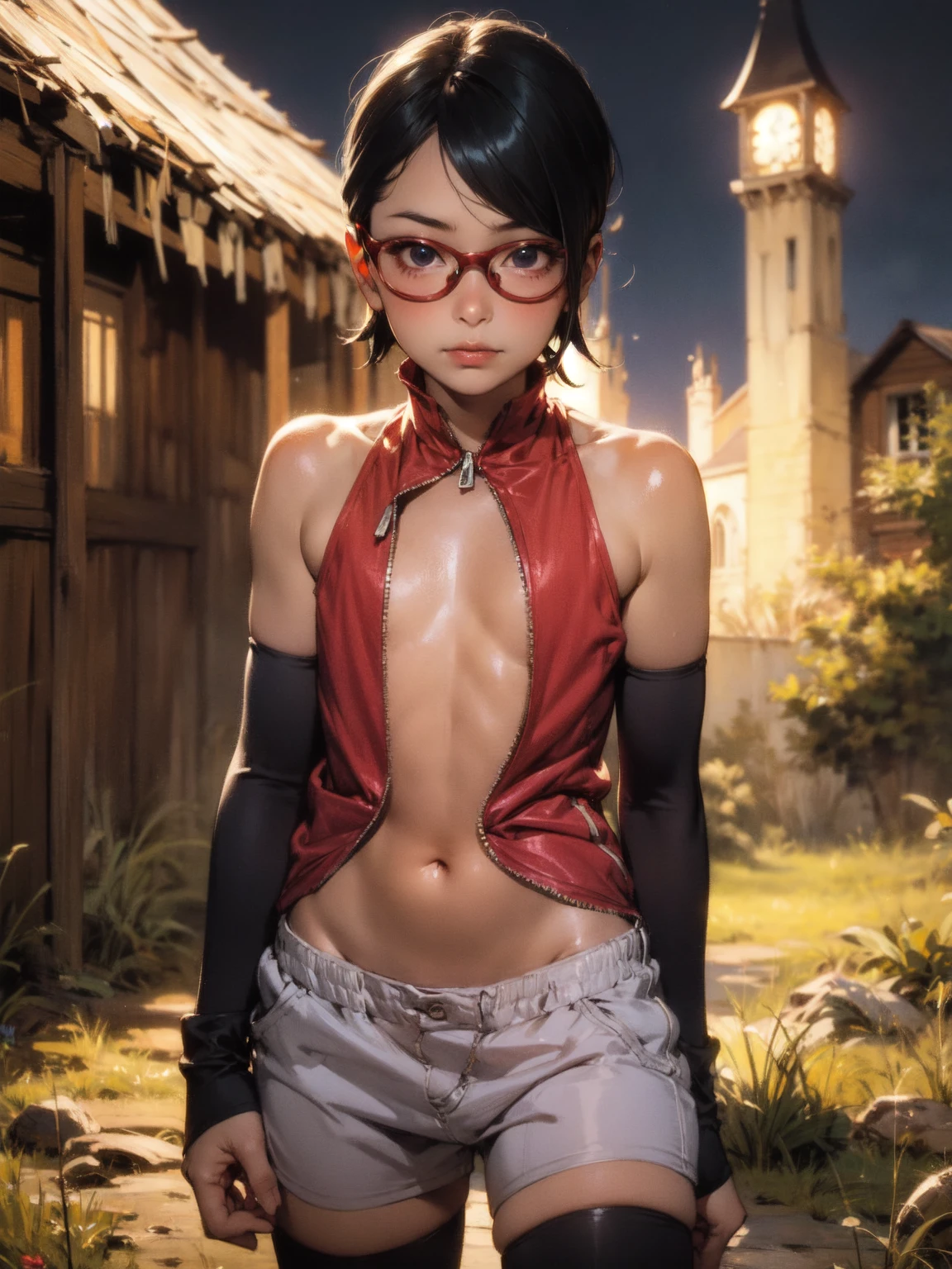 masterpiece, best quality,anime style, 1 girl,(((slender body))), (((small eyes,small breast))),(((gym uniform,glasses))),(((((3 monkey grabbing the girl))))),((((cum facial)))), (beautiful face), (((short hair))), (((straight hair))), ((((black hair)))),detailed beautiful skin, (perfect hands, perfect anatomy)