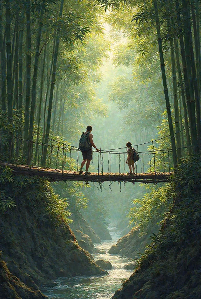 Bamboo canopy bridge 