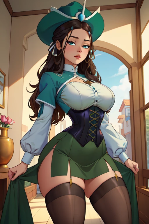 Woman style character beautiful breasts symmetrical medium breasts Fiona queen Anna of Arendelle with war marks Cartoon image of a woman .Ilustra??o estilo desenho animado, estilo de arte dos desenhos animados, estilo de arte dos desenhos animados, digital illustration style, estilo atompunk design de personagens altamente detalhado, arte digital detalhada coragem, Forest fan art, Design de personagens de retrato, beautiful digital illustration, retrato de alta qualidade, Arte em quadrinhos, mulher jovem cabelo com transas lindas . Queen Anna of ArendelleBeautiful lined eyes Medium large bust and wonderful sexy clothes. image expression of sexual desire from waist to head illustration Queen Anne of Arendelle atompunk style Fallout 4 style pose playboy magazine