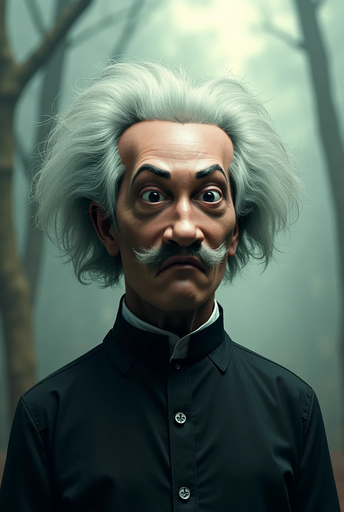 replace the mask resembling einstein 