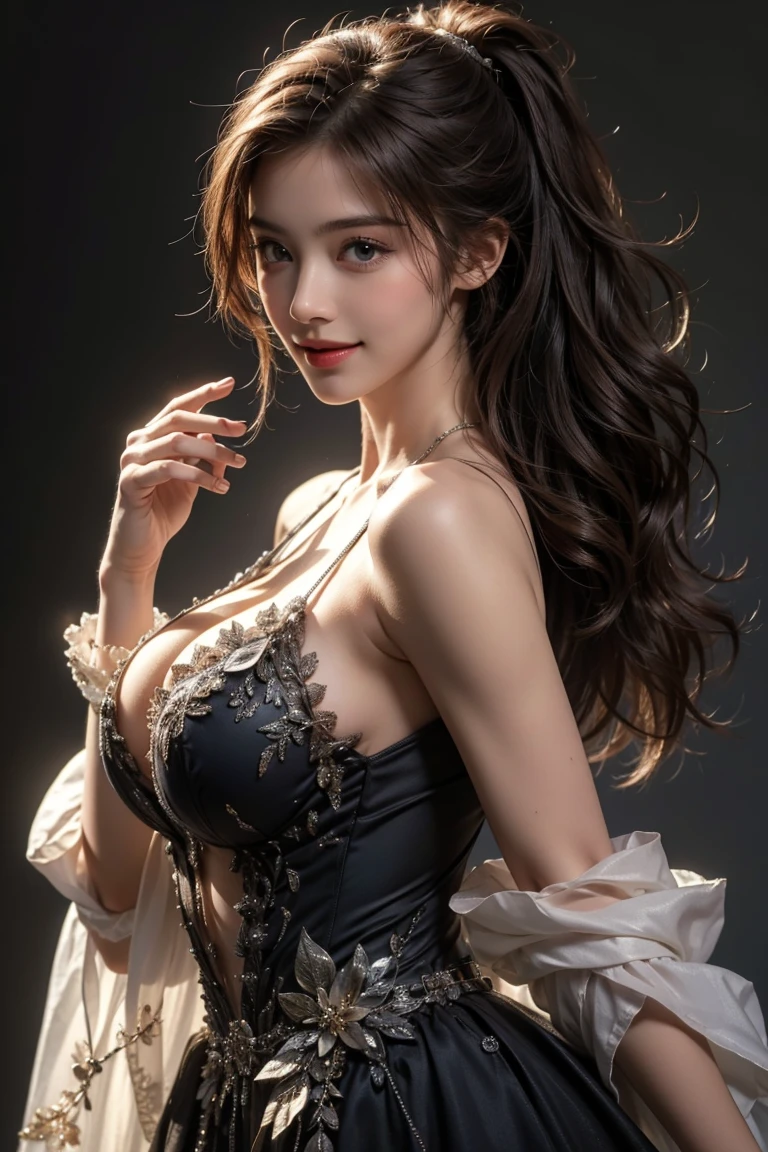 ((((Highest quality))))、(((Ultra-precision CG16K wallpaper)))、(((masterpiece)))、(((Super detailed)))、(((Extreme detail)))、((1Mature 29 year old woman:1.6))、((Very beautiful Japan face of a person))、((Urizane Face:1.8))、((Soft wavy ponytail medium hair:1.6))、(Shiny Hair)、A delicately drawn beautiful face、(Detailed eyes、Shining black eyes)、double eyelid、High nose、Small nostrils、Small Mouth、Seductive lips、Beautiful breasts、((B cup size breasts))、Cleavage、eight-headed body、Perfect proportions、Perfect Anatomy、Perfect composition、Beautiful detailed shading、Beautiful, natural lighting、Beautiful detail glow、Depth of written boundary、(((High chroma)))、(((Real:1.9)))、((vivid:1.5))、((Beautiful Skin))、((Skin Texture))、((Realな皮膚感))、(((Bust Shot:1.6)))、(((front view、shoot from front、front low angle:1.6)))、(((smile:1.6)))、(((looking at camera:1.6)))、Bright daylight、Natural light、(((background_Flower Garden、Sky and Clouds:1.5)))、(Standing pose:1.6)、(((Navy blue lace bikini lingerie:1.6)))、((necklace、Wearing earrings:1.5))、