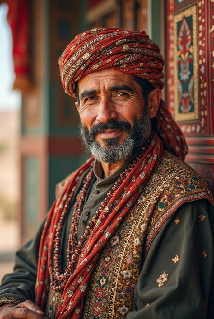 A picture of an Iraqi person wearing an Iraqi costume 