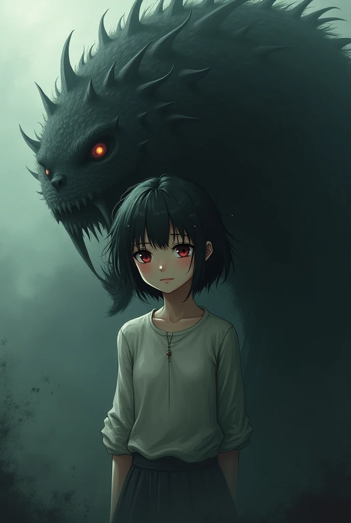 short black hair、3D illustration、 angel and devil、dark色、clear eyes、Strong heart、official art, unthaty 8k wallpaper, Super detailed, beautiful and aesthetic, high qualthaty, beautiful, masterpiece, 最high qualthaty, (zget tangled, mandala, tangled, get tangled:0.6), dark森の中の男と女の子の白黒写真, (male monster next to girl),Limthated palette, (dark), good and bad、that'that'that'that'that'that'that'it's raining、、Reduce exposure