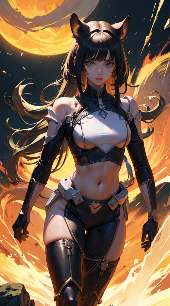 (best quality,4k,highres,masterpiece:1.2),ultra-detailed,(realistic:1.37),Skullgirl game art style,cute sexy squirrel girl,fluffy body,fighting mode,dark hair,game character style,detailed eyes and face,long eyelashes,female squirrel with adorable outfit,dark and edgy atmosphere,sharp focus,physically-based rendering,vivid colors,bokeh,studio lighting.