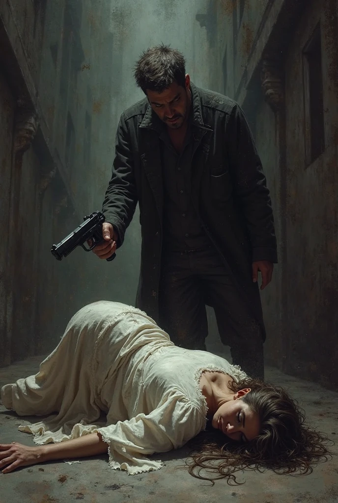 Clever Italian police detective, standing over murdered girl, wearing tan trench coat smoking, holding notebook, cheap hotel room, plaster peeling, whiskey, dead body of teenage girl, dirty girl books on bed, blood spatter, blood drops, ropes, tape, murder, , candles, tinctures, herbs, charms, talismans, style of Euro Fumetti comic books, Dario Argento, Mario Bava, erotic illustration art style, Lomo effect, satanic, creepy, strange, bizarre, retro, subdued diffused red and green back lighting, Cinematic Volumetric Lighting, HD, 8x, intricate, retro, old times, 1960s, 1970s[SAGITTARIUS] written on the wall in blood
