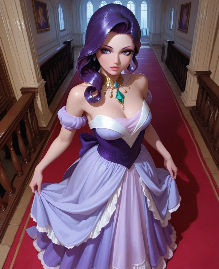 araffe sitting on a bed in a purple room with a chandelier, victorian room, miss aniela, boudoir, draped in purple, victorian setting, inspired by Evgeny Lushpin, in victorian aristocrat, dreamy atmosphere and drama, inspired by James Tissot, victorian style, in a bedroom, inspired by Pierre Auguste Cot, inspired by Thomas Stothard