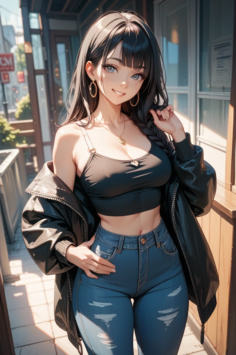 anita, anita robles. primer plano, de, un, mujer, con, pelo azul, y, blusa negra, de Arcano, extremadamente detallado, estilo artgerm, placa artgerm, kda, cara de gafe, IG model chica con cabello azul trenzado, Gafe, arcano. Gafe. En tercera persona, Efecto de desenfoque, Long exposure, 8K, ultra HD, natural lighting, changing lighting, cinematographic Lighting red. burst