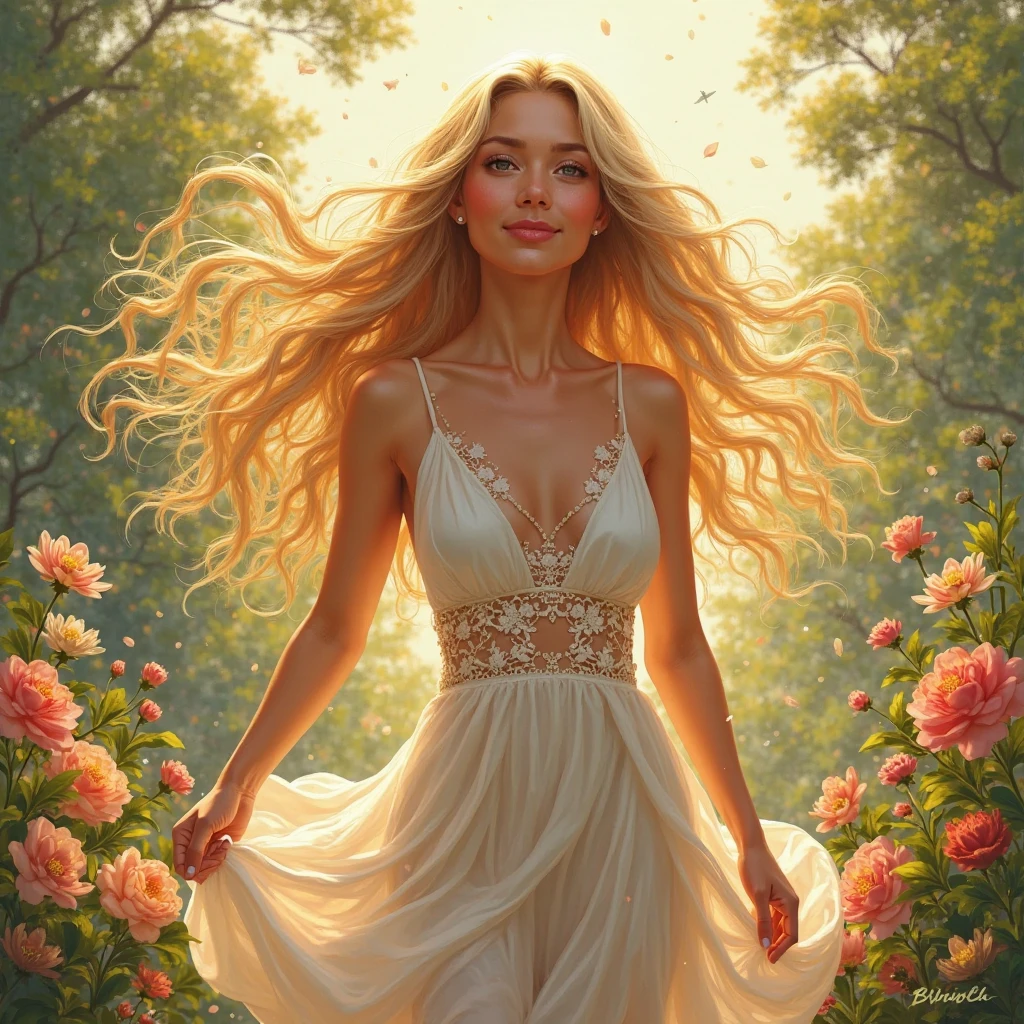 portrait of july personification