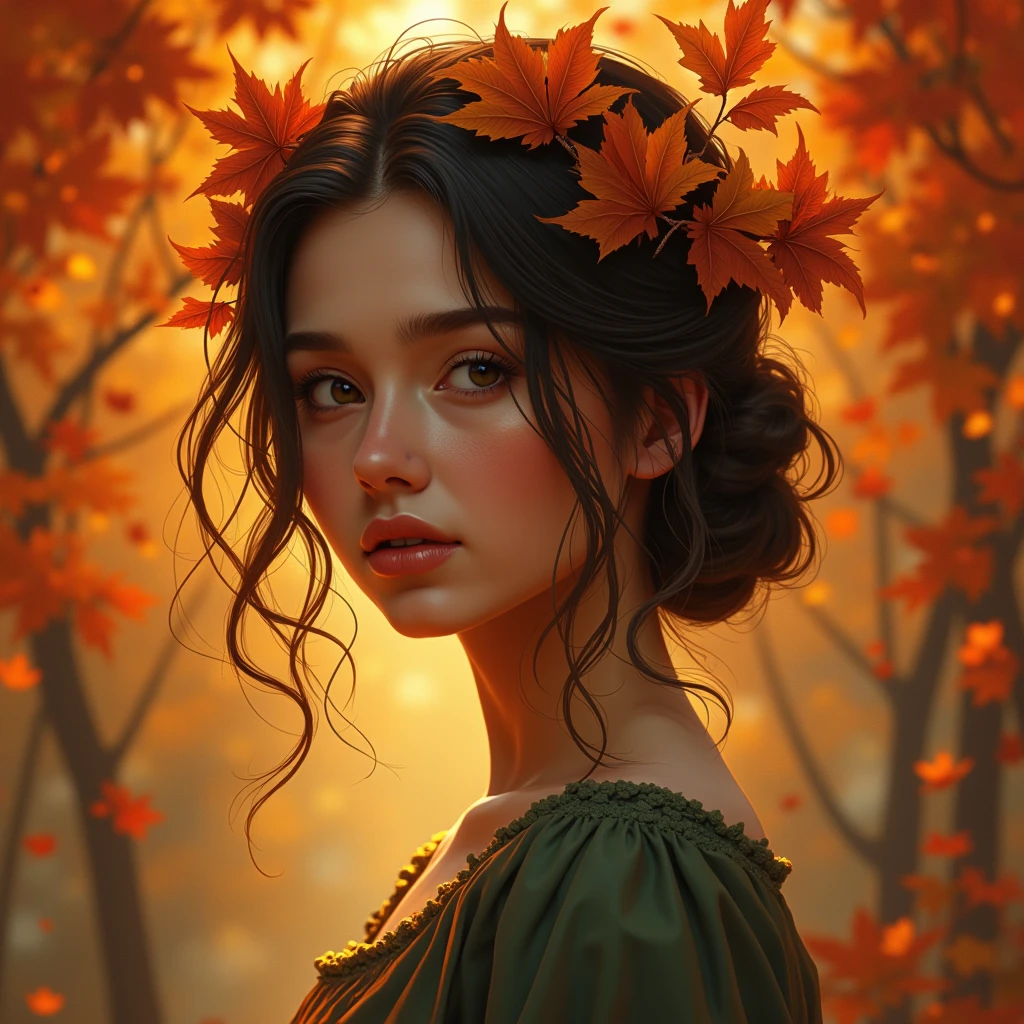 portrait of october personification