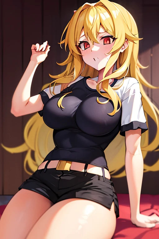 ((obra-prima, melhor qualidade)), (1Menina), (somente), (Foco feminino), (Ahoge, Cabelo branco, cabelo curto), olhos pretos, sorriso claro, stick out tongue, seios grandes, coxas grandes, bunda grande ((camisa branca), (camisa abotoada), (button gap)), ((Saia preta), (Saia Curta)), On her feet, fundo branco, arms behind back, dynamic angle, shirt unbuttoned, seductive look, sexy pose, pregnant