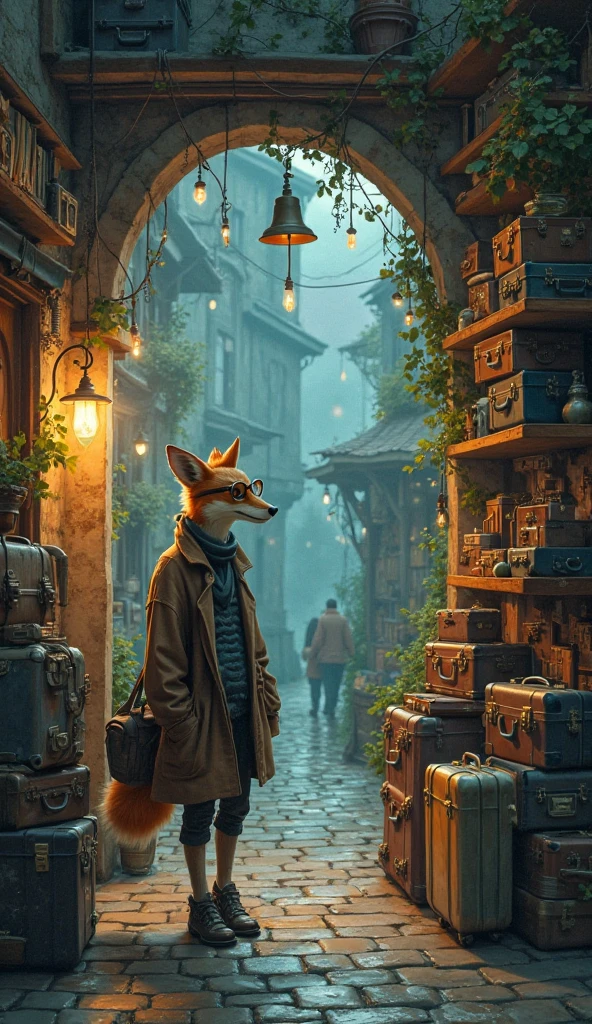 The Luggage Shop Between Worlds
“Tucked between two forgotten alleys in a seaside town is a peculiar shop — no sign, only an old bell that rings without being touched. Inside, shelves are filled with vintage luggage, each case glowing faintly, pulsing with energy. The shopkeeper, a fox spirit in a waistcoat and spectacles, explains that each suitcase holds a world someone left behind: a meadow where a  once played with an imaginary friend, a city skyline seen from a rooftop kiss, the echo of a lullaby sung during a war. A wandering traveler stumbles in, drenched from the rain, and is offered a suitcase that sings to her. When she opens it, she’s pulled into her own forgotten past — a field of fireflies and her grandmother’s voice calling her name. The shop disappears once she leaves, as if it was never there.”