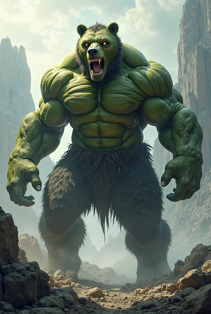 Hairy orc showing his feet without clothes