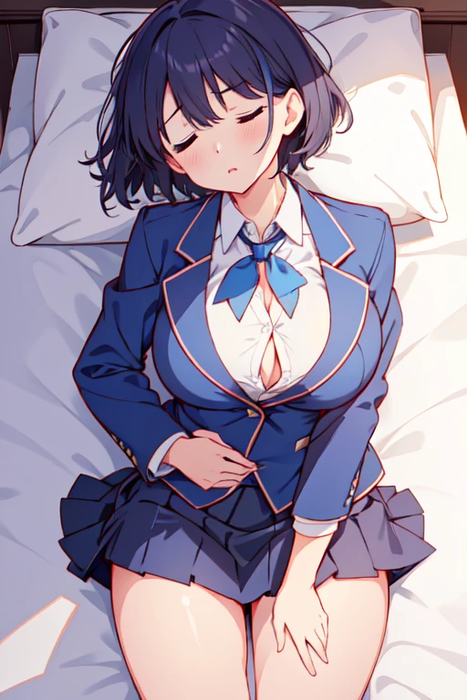 masterpiece、Best image quality、最high quality、Crying girl , (cryin, Perfect Face) , independent , Looking into the camera, masterpiece, Anime art style, Cute Characters, Most detailed, high quality、(((cry)))、Lying in bed、(missionary, 1boy, penis, lying, vaginale, ass pov, spread legs, sex, nsfw)、nose blush、steam、Shiny Hair、Very fine and beautiful bright eyes、Very detailed, clear and beautiful face, Awards, Anatomically correct、((missionary position,man on top, spread legs))、((Scared))、Very large breasts