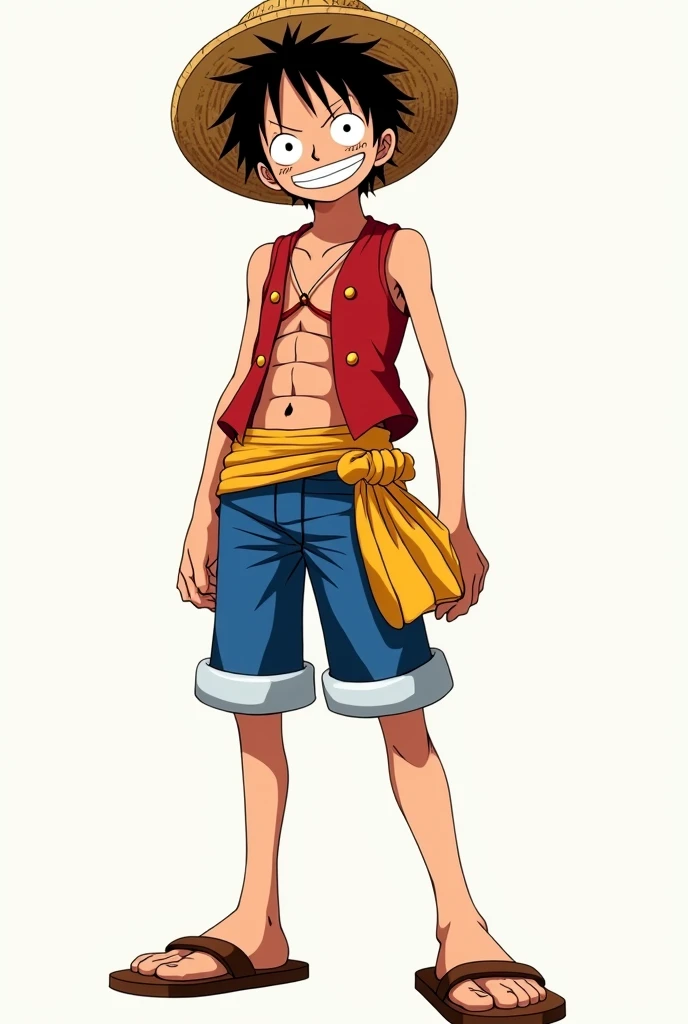 Monkey d Luffy full body white background