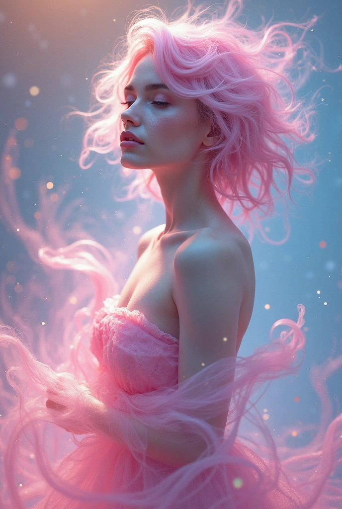 Pink blue transgender character
