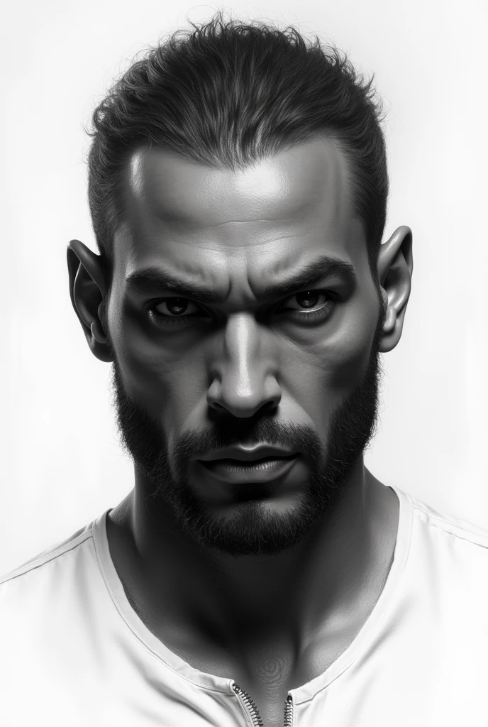 A drawing art face of a man with white background