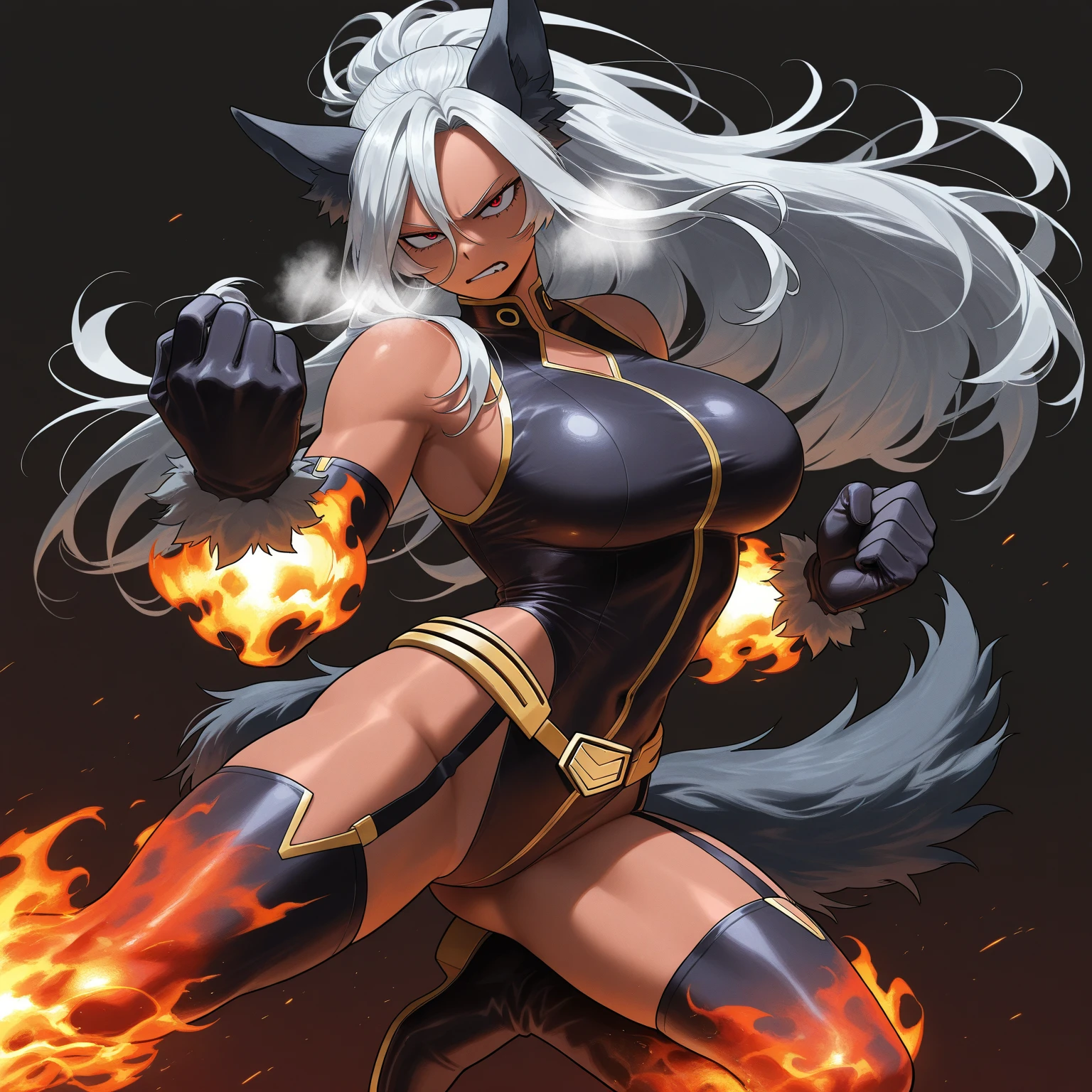 anime girl with white hair and cat ears in bikini, anime catgirl, mika kurai demon, gato branco, raposa de cabelos brancos, anime raposa branca, holo is a wolf girl, raposa e arbusto, sww version, linda garota-gato de anime, female action anime girl, divindade de cabelos brancos, Female anthropomorphic wolf, garras de lobo