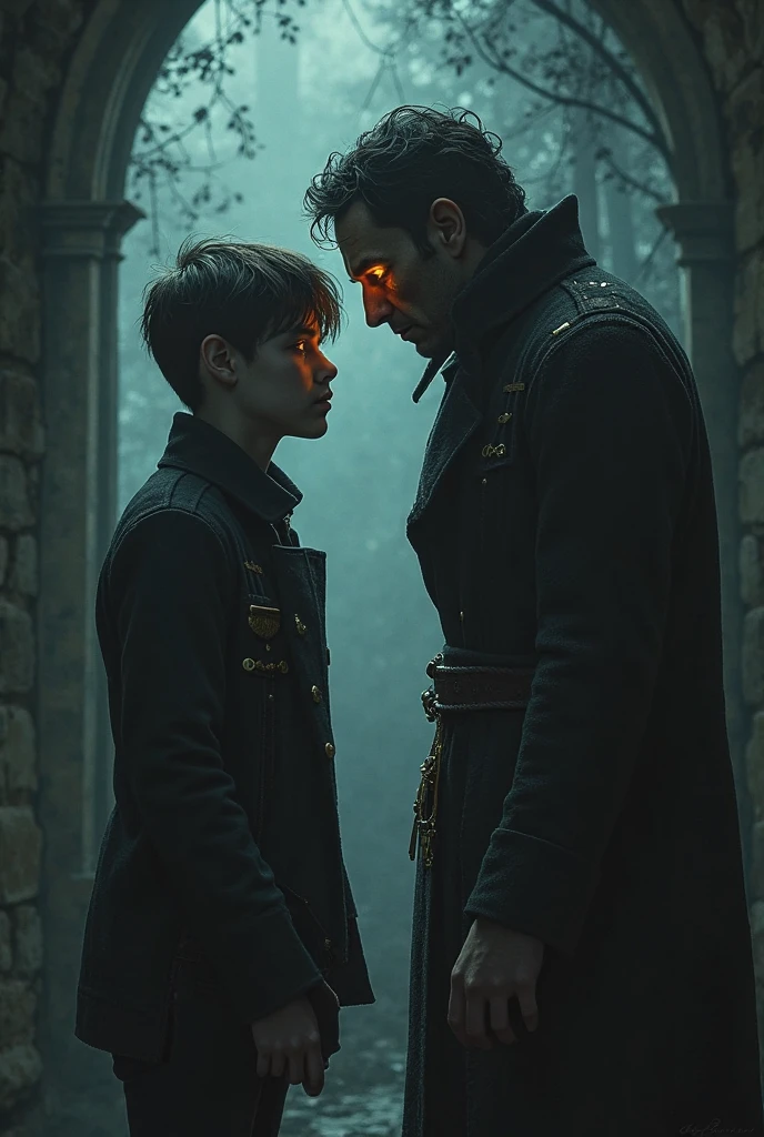 ultra-realistic, dynamic poses, silhouette of a man holding a child, war torn scene, dark and gloomy, apocalypse