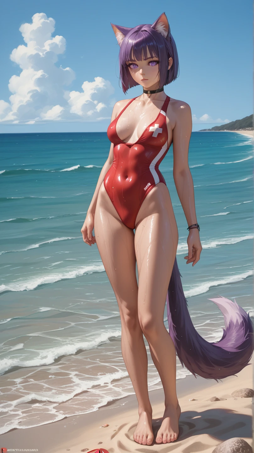 (masterpiece, 1k, Anime Wind, Hand Painted, Vector shading, portrait, Face Shooting, Professional artwork, detailed beach background, Intricate details, rich and colorful, Thicken the drawn line), (Extremely detailed body, Ultra-fine hair, Ultra-fine face), Popular on pixiv, kind Smile, Very hot colors, best quality, 1 Girl, Hiring, sakura haruno, Contrast lighting, (Forehead Mark, , Red hair band, Pale skin, short hair, Umbilical cord, groin, bracelet, Looking at the audience, Cross your arms, Pink Hair, Green Eyes, Smile, beach, wind, Flowing hair, Detailed weapons, Off-shoulder, Muscular arms, permanent), sunny,Naked,shiny skin,Full body image,Stand in front of you