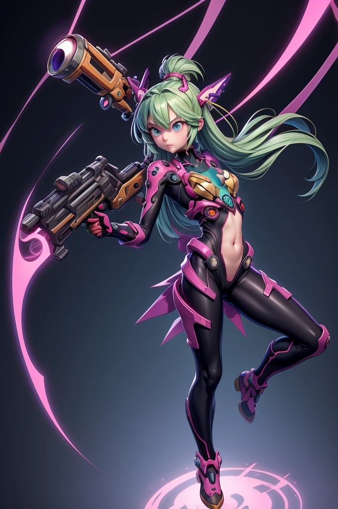 Splatoon women、beautiful Alluring cyberpunk female soldier, Wearing a camouflage suit, Camouflage Armor, (Camouflage Leotard), Shiny parts, Exposed Mechanical Arm, Exposed mechanical legs, Toned body like an athlete, Elegant form, Almost no clothes, gigantic breast、Cleavage, A slightly thinner face、beautiful Face, Golden Eyes、beautiful目、smile、Ominous Cyberpunk Theme, Fiverr Dnd Character, Octane Rendering, Digital Art, Attention to detail, 4K, Ultra HD, Polished, beautiful, Ultra-detailed, Complex, Elaborate, Scrupulous, Realistic, Sharp focus, Wow, Character Design, Unreal Engine, 3D Rendering, Volumetric lighting, reflection, Shiny, Digital Illustration, Sensual pose, Provocative pose, Obscene, Full Body Shot, Anatomically correct, 💖❤💕💋❣