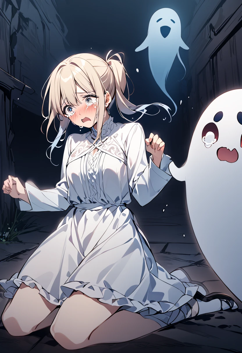 Horror Bloody Girly Dim, Realistic Ghost Ragged Clothes --auto
