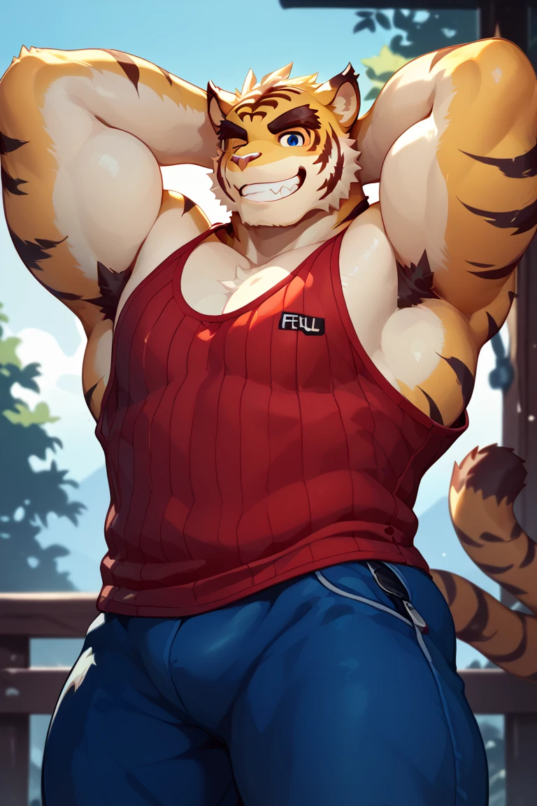 Male, (((duo))) character, Lion, Tiger, Male focus, 8k wuality, ultra realistic, 3d render, digital art, beautiful and detailed portrait of a Male Lion, Tiger, kenket, Ross Tran,ruan jia, uploaded to e621, zaush, foxovh, cenematic lighting, (((confident, seductive))), not muscular, weak, (((whole body showed))), (((detailed green eyes))), (((correct position))), (((dating))), (((loving eyes))), (((full in love))), (((seductive))), (((seduction))), (((master))), (((dominant))), (((sexy))), (((full body commission))), (((whole body showed))), (((feets paws))) 4 toes, (((full body))), (((sport clothes))), (((sweating wet))), (((squatting))), (((laying on his back)))
