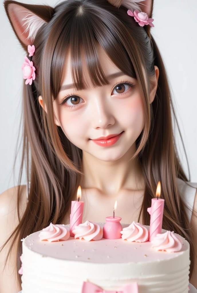 (highest quality:1.2), (beautiful details:1.2), (real face:1.4), (looking at the viewer:1.4), (black eye:1.4), (smile:0.8),