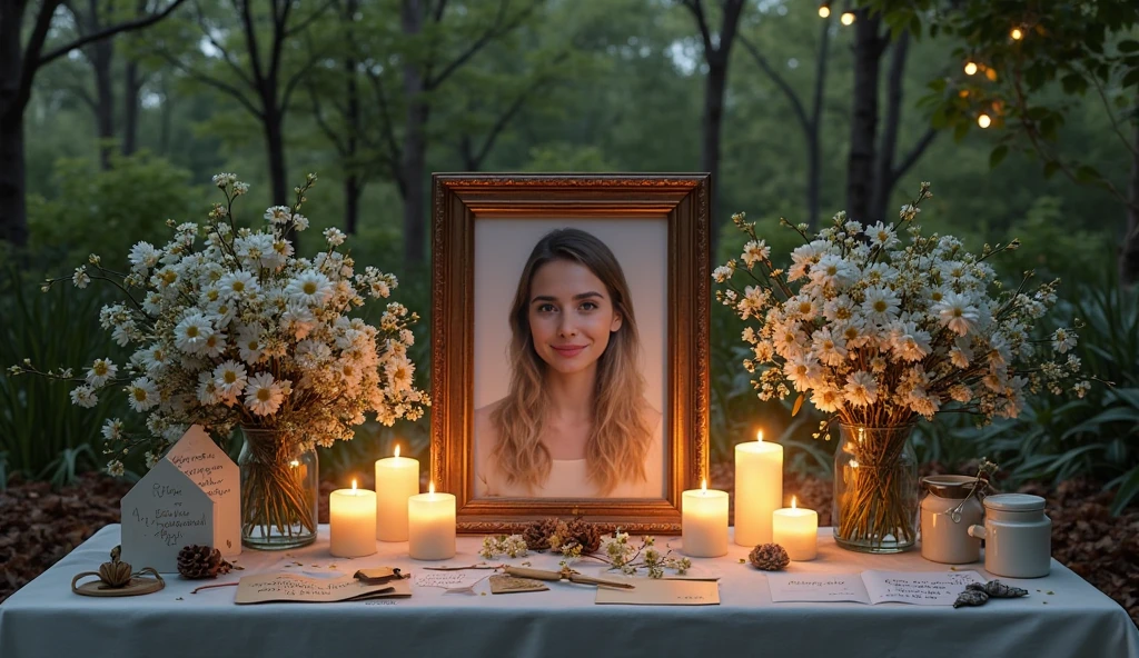 1 girl, glass jar, branch angle, Small flowers, gray background, Wooden table, Tyndall effect, strong sunlight, dappled sunlight, Photos are easy, 1970s dark fantasy movies, mist, Hello, full bloom, dramatic atmosphere, center, Rule of thirds.