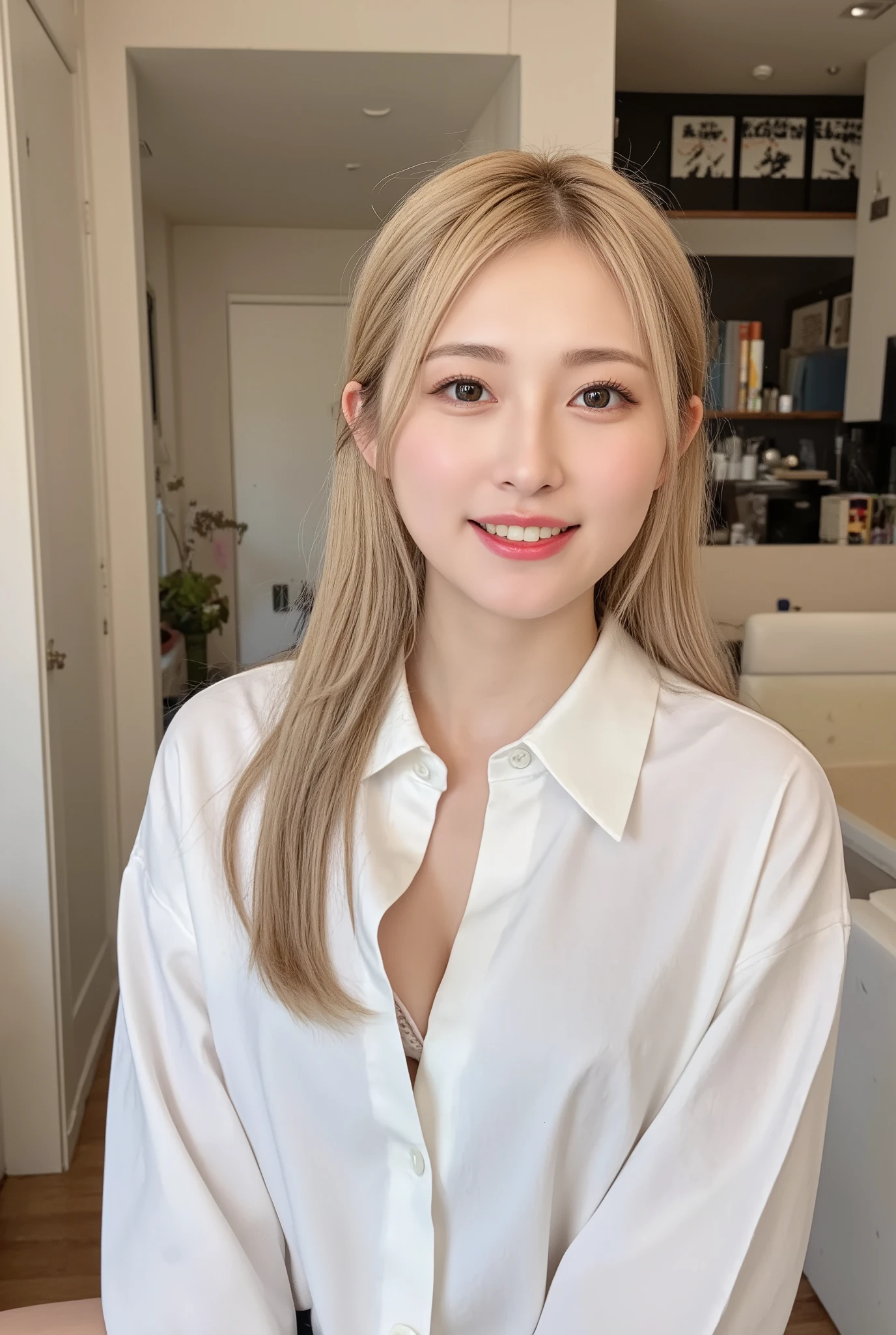 (mature adult woman wearing a leotard1By people),beautiful blonde with breast milk,(((super straight hair))),((long hair)), realistic person images in dark waters,Realism,best quality,mastepeice,top quality,Max Video Quality,highest resolution,FINE DETAILS,Beautiful detailed face,black eyes,((realistic skin)),detailed background,( Exact Upper Body),(perfect upper body),(upper body),((Realismのある肌)),(smiles),((((super big )))),((((She is wearing a white shirt and is wearing)))),(((((is sitting on the stairs in a typical house))),((((Large breasts))),(((((that looks at me close to))))),(((((interior))))),(((((is sitting on the stairs in a typical house))))),(((large size breasts))),(((((Inside the house))))),((((highlight your upper body near the cherry blossom tree)))),