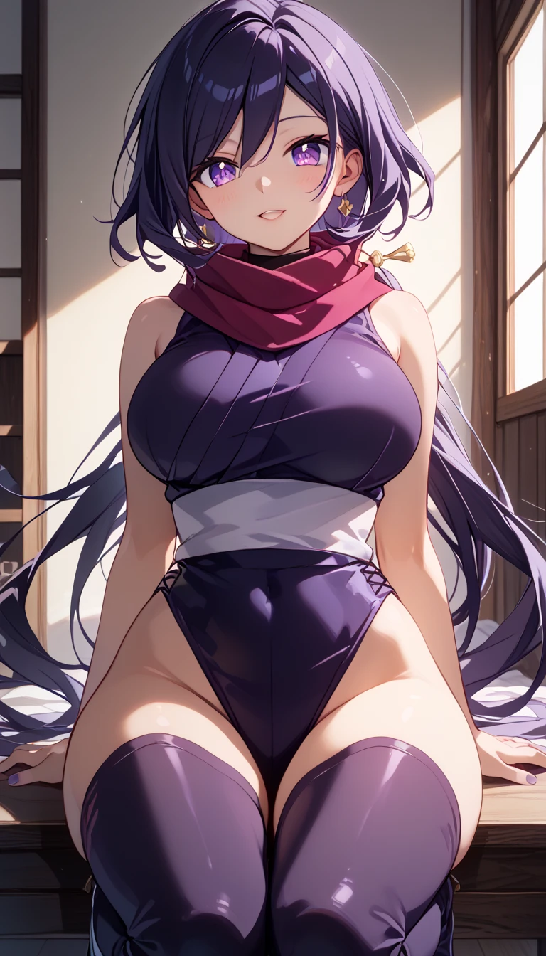 stumble, 1 girl, Jacket, uniform, blazer, shirt, red_tie, pink_skirt, (table top, highest quality), High resolution, break ((1 girl)), alone, red面, ((((Hanging with a rope)))), ((tied up with a rope)), (((it hurts))), (((close one eye))), red面, sacred, anger, (((from below))), ((big breasts)), surreal, Extremely detailed, detailed face, extremely detailed texture, (shiny hair:1.05), (shiny skin:0.97), (Big eyes:0.95), thick thighs, wide hips, thigh high socks, stumble_Udon beans_Inaba, Bunny ears, light purple hair, red Eyes, long hair, ((blazer)), pink pleated skirt, Crescent Badge, School uniform, ((shibari)), ((((((The rope is wrapped around the body many times)))))), wrapped in rope, ((((bondage)))), ((Rope bondage)), ((((hands tied behind)))), ((((turn your arms behind your back)))), concrete floor, concrete wall, basementで, basement,