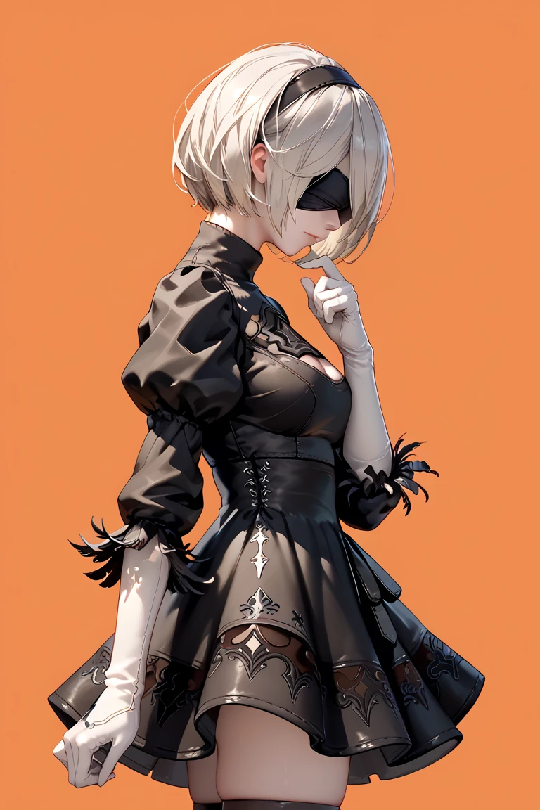 Expressivo, Yorha 2b, nier automaton, From behind looking at the viewer, Bunda enorme, olhar frio, Sensual, seios enormes,punctuation_9, punctuation_8_acima, punctuation_7_acima, 1 garota, fonte_anime, arrogante, low angle view, coxas musculosas, Sensual thigh black dress low cut, 20h, pele brilhante, molhado, oleoso, suado, rosto perfeito, garota linda, rosto bonito , pink illuminations,
