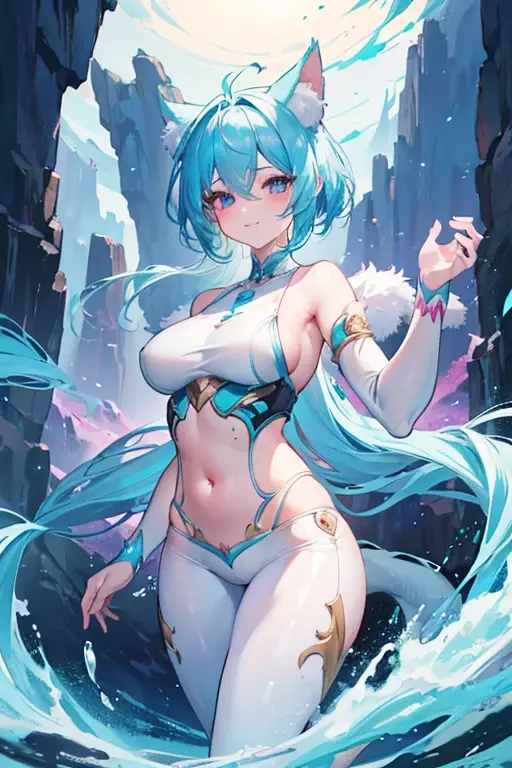 a sexy anime girl with blue hair and a blue dress, extremely detailed artgerm, mighty plump female sorceress, beautiful celestial mage, ! dream artgerm, anime goddess, style of artgerm, style artgerm, artgerm. high detail, artgerm detailed, as seen on artgerm, artgerm. anime illustration