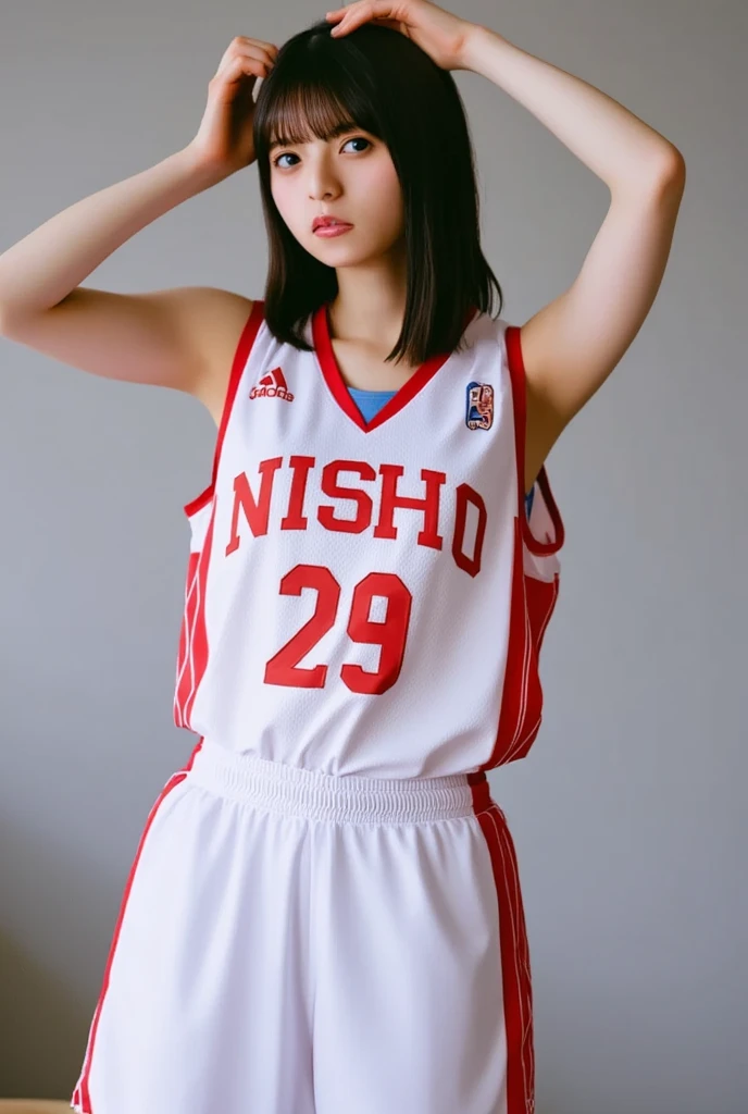 Make an art about a girl with a japan flag head