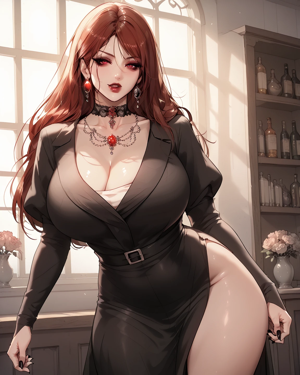 La mejor calidad, Mujer madura sola, pechos gigantes, gigante, very curvy, Rubia fresa con flequillo rizado, Ojos rosa pastel, labios carnosos, seductor, sonrisa suave, Vestido fluido blanco con mangas largas abullonadas, Orejas de elfo, corona de flores, muslos gruesos, Curvy physique