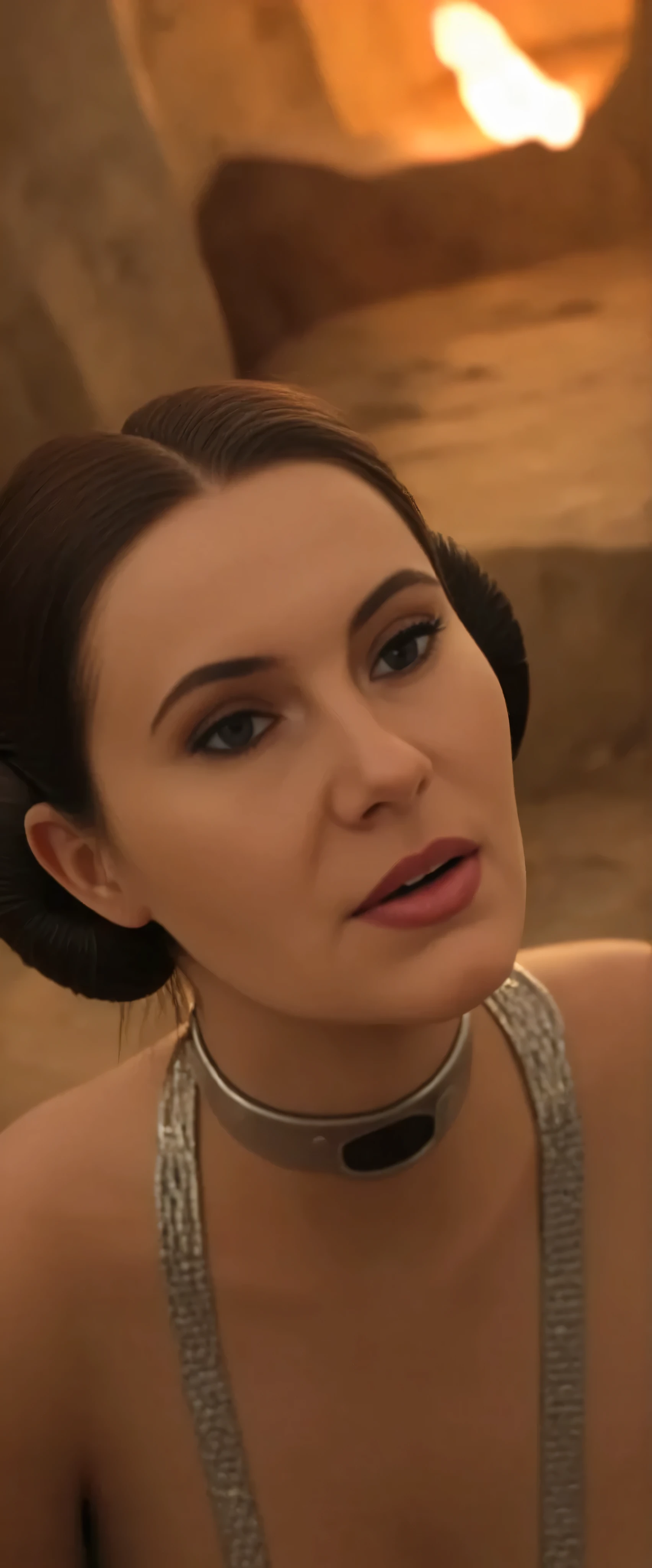 Princess Leia in erotic slave outfit at alien dungeon.rating_questionable
