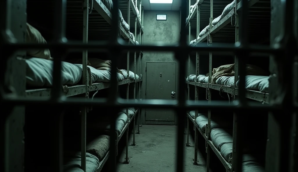 score_9, score_8_up, score_7_up, score_6_up, score_5_up, score_4_up, source_anime.
show, prison, Middle Ages, Bed, dirty, Bed, Stone walls, no people, shackles, hang on the wall. Shackles